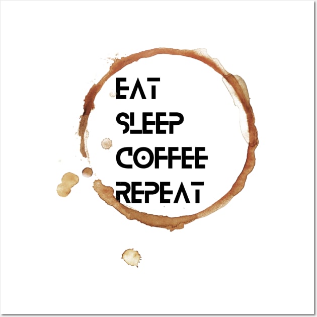 eat sleep coffee repeat Wall Art by la chataigne qui vole ⭐⭐⭐⭐⭐